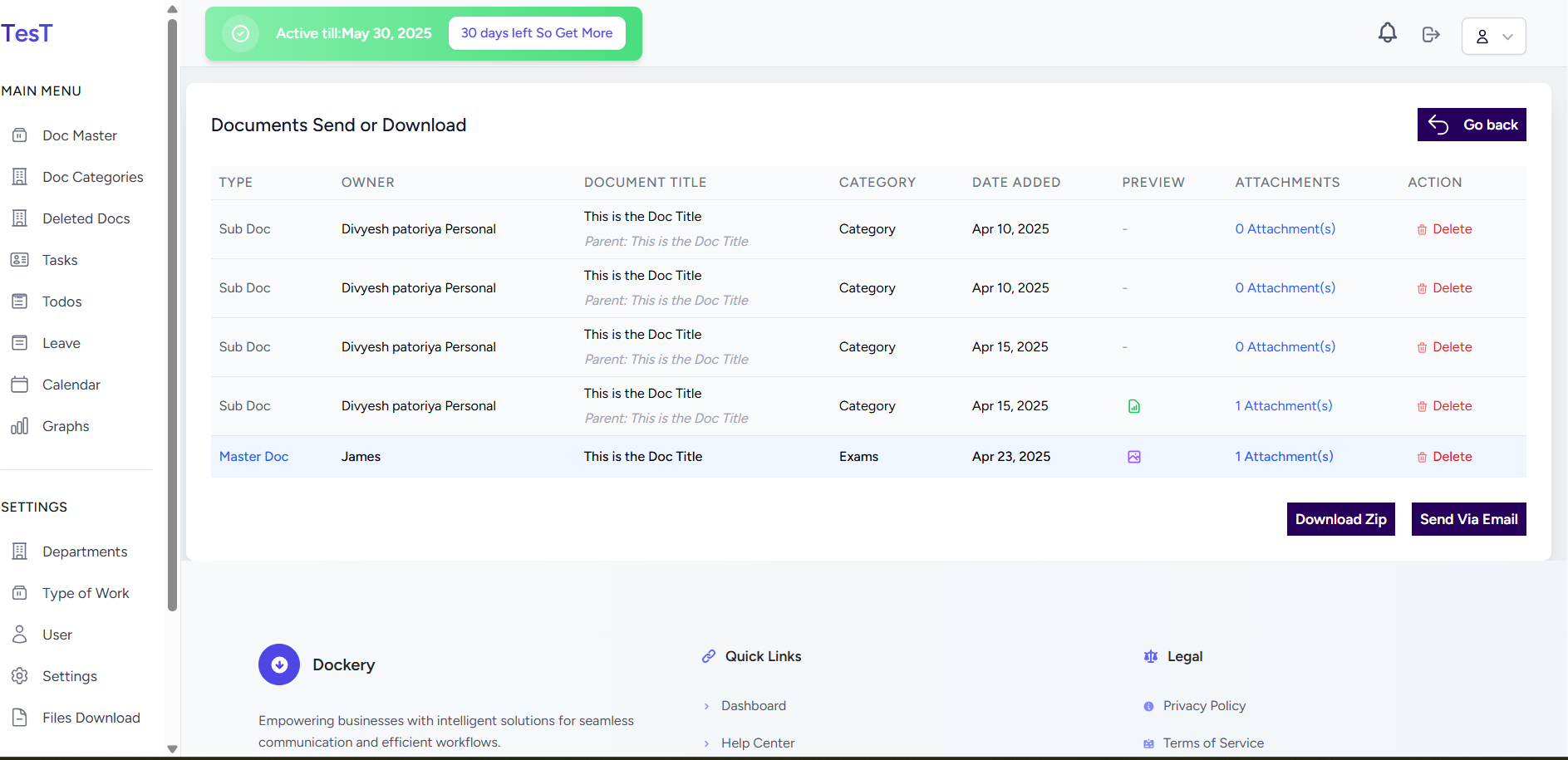 Email Document Sharing
