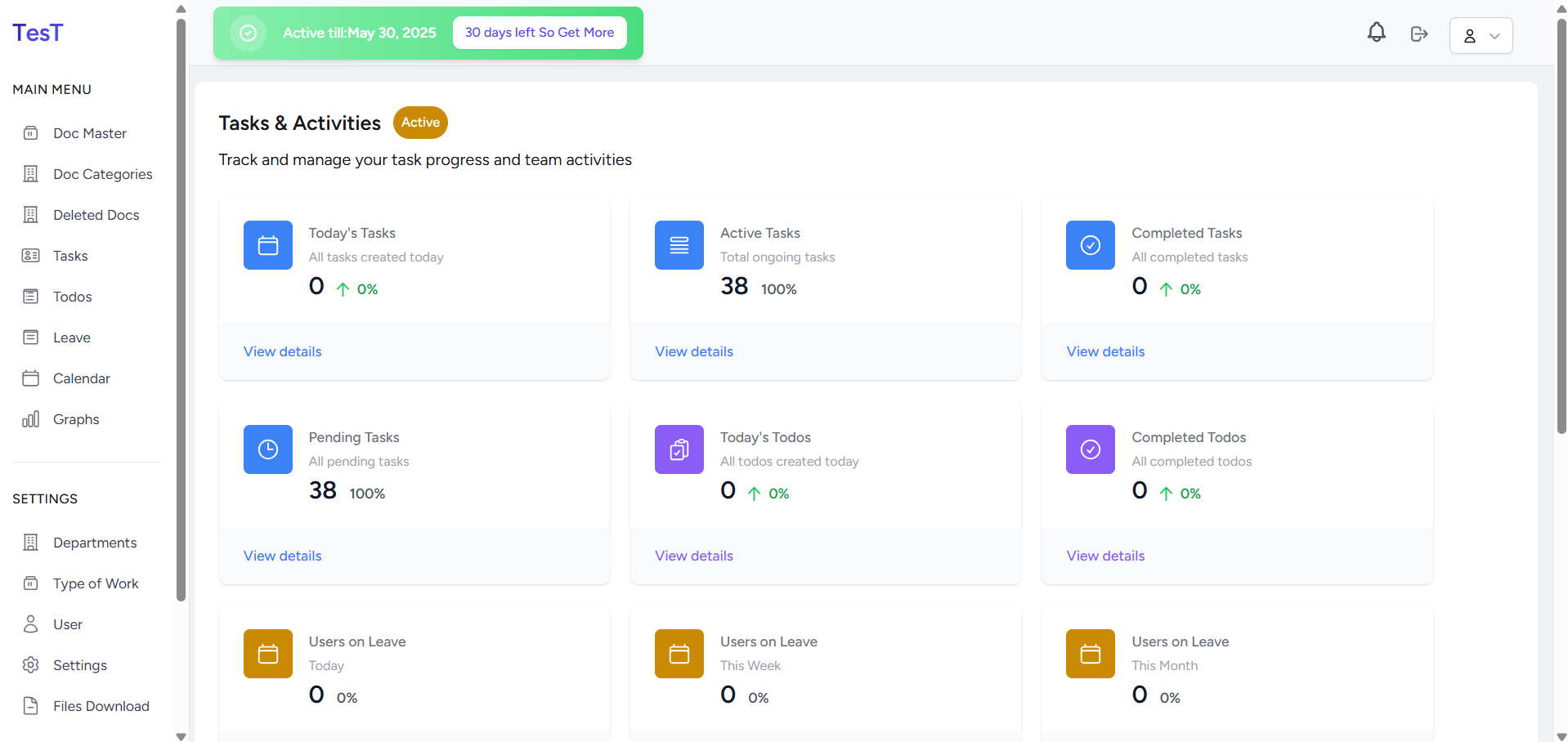 Team Overview Dashboard