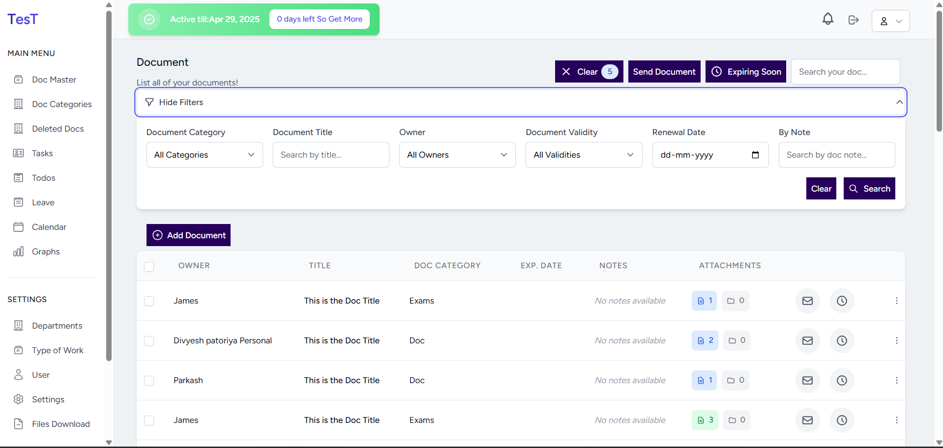 Global Search Features